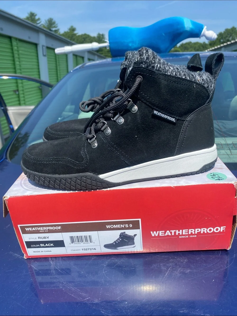 Weatherproof Black Kids Waterproof Lace-Up Boots